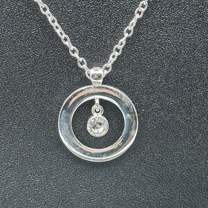 NWT Silver Circle Pendant Necklace and Earring Set